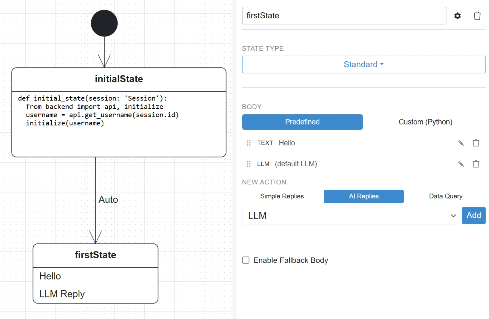 BESSER agent state machine model