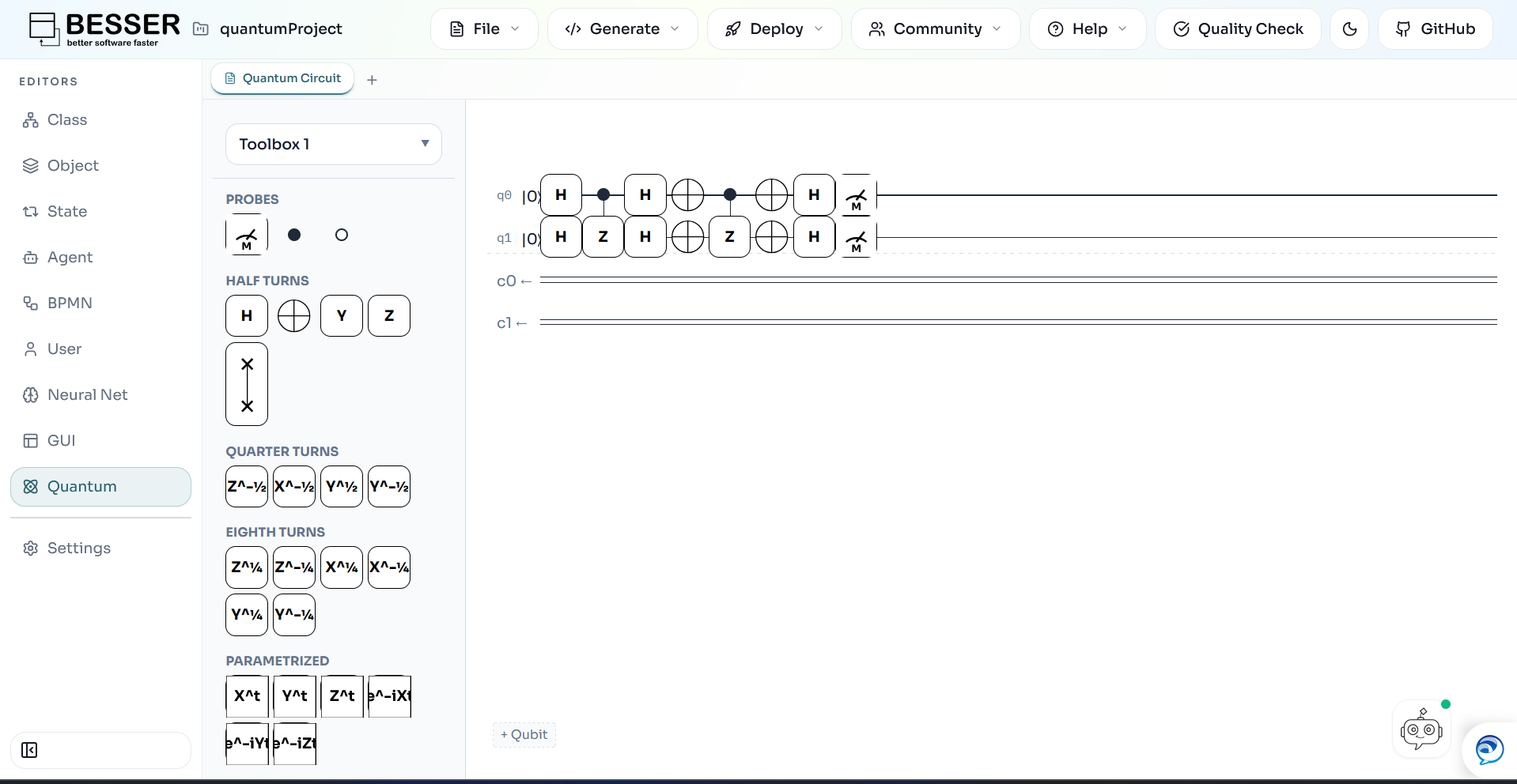 BESSER Quantum Circuit editor